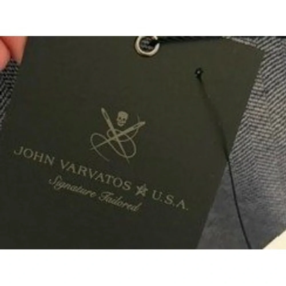 John Varvatos USA Varick Blazer 42R Light Blue Herringbone Two Button Jacket NEW